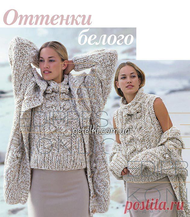 Комплект спицами. Топ и жакет. Схемы, описание