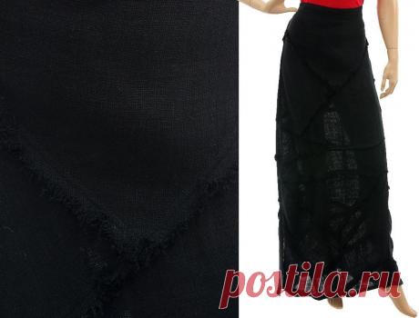 Handmade вспыхнул макси Boho юбки белье в черном с classydress