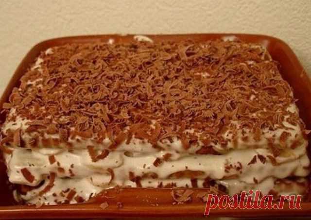 Торт из печенья с бананом на скорую руку