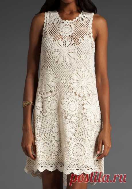 White Dress free crochet graph pattern | Crochet Summer