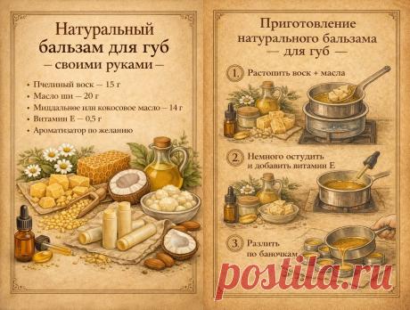 Натуральный бальзам для губ своими руками