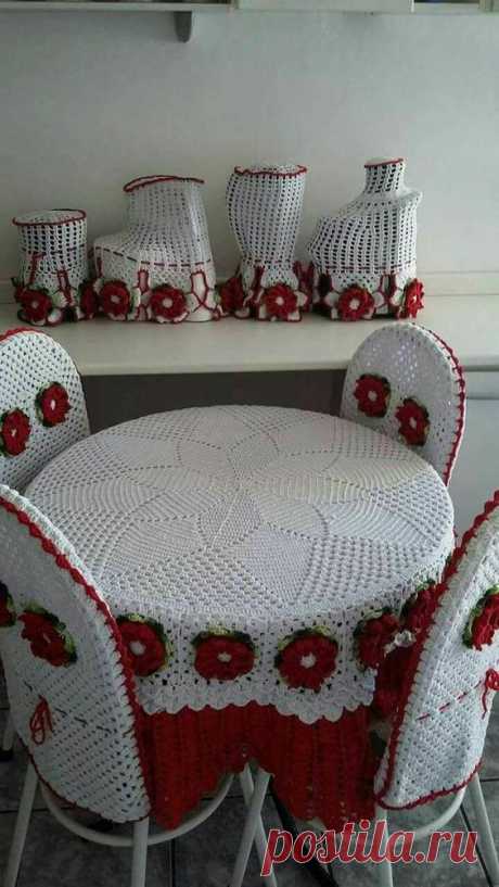 Вязаные чехлы для стульев - Домашний hand-made