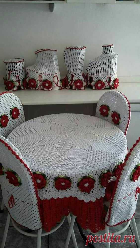 Вязаные чехлы для стульев - Домашний hand-made