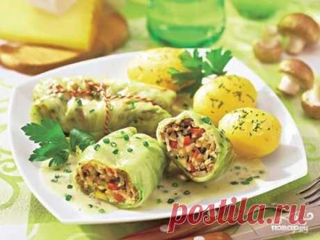 Голубцы с грибами и рисом - кулинарный рецепт на Повар.ру