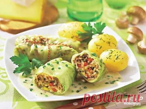 Голубцы с грибами и рисом - кулинарный рецепт на Повар.ру