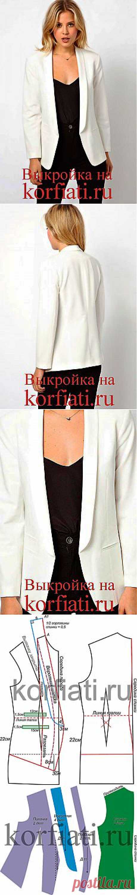 Белый пиджак - выкройка от ШКОЛЫ ШИТЬЯ Анастасии Корфиати