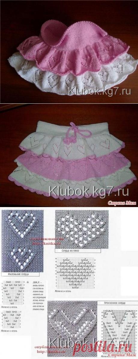 Пышная юбочка в сердечках)))от наташа-вика | Клубок