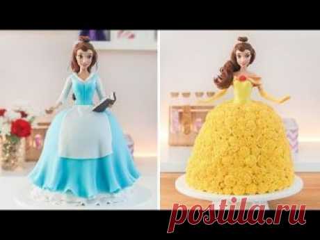 DISNEY PRINCESS 🌹BELLE DOLL CAKE - BEAUTY AND THE BEAST - TAN DULCE