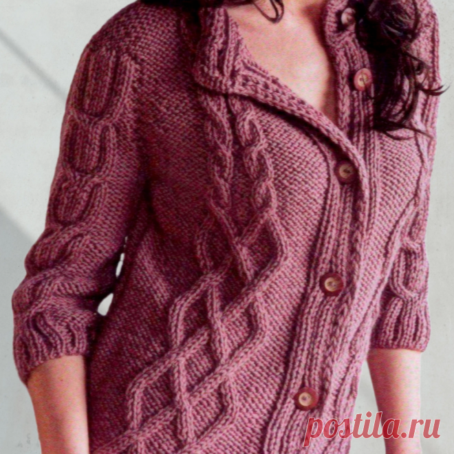 Изысканный жакет с ажуром и косами, эффектный кардиган а-ля «шинель» и ещё 2 стильные модели спицами | Вязание с Paradosik_Handmade | Дзен