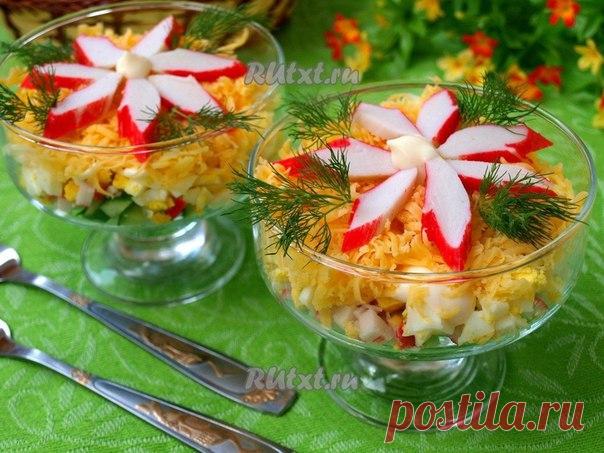 Салат с крабовыми палочками/Кухноед