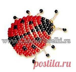 Божья коровка из бисера схема плетения поделки божья коровка
