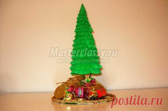 Новогодние подарки своими руками. Елка на подставке. Мастер класс с пошаговыми фото
