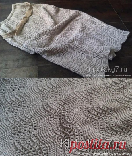 Юбочка волнами.Эта юбочка вяжется легко за три вечера!
