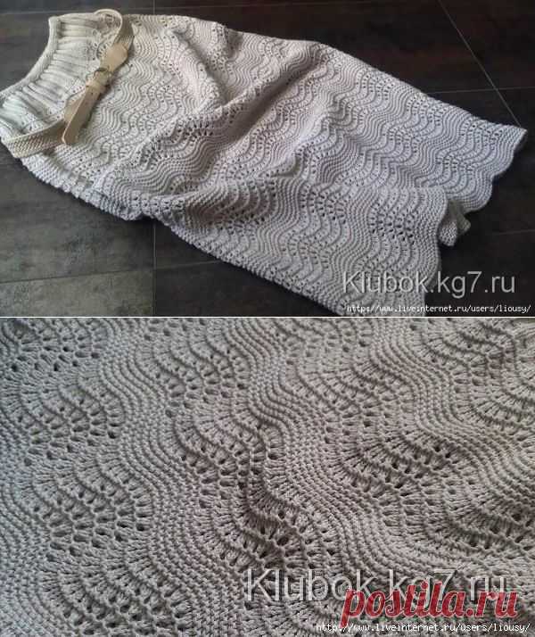 Юбочка волнами.Эта юбочка вяжется легко за три вечера!