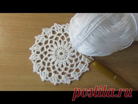 Салфетка крючком. Как увеличить мотив до нужного размера?