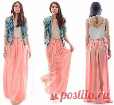 Как сшить модную длинную летнюю  юбку в пол своими руками | &quot;Кройка и шитье для начинающих портных&quot;