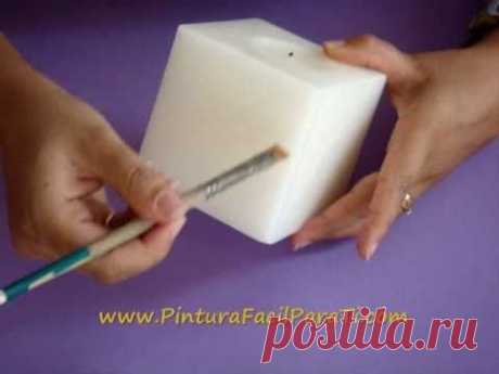 *Paint a Candle* Tutorial Como Pintar Velas 1 - Pintura Facil Para Ti.wmv