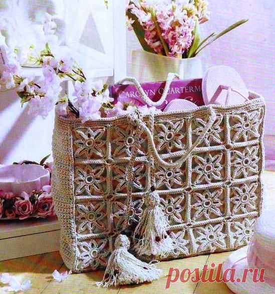 Симпатичная летняя сумка крючком