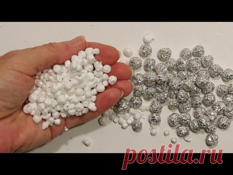 Заливаю ШАРИКИ ПЕНОПЛАСТА - ГОРЯЧИМ КЛЕЕМ,ОФИГЕЕТЕ от РЕЗУЛЬТАТА diy декор.идеи.поделки день матери