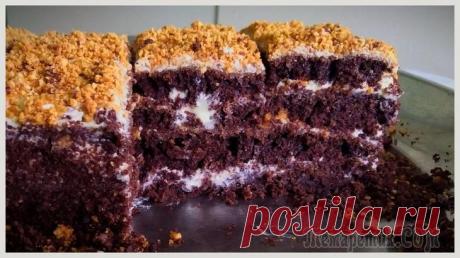 Быстрый шоколадный торт Этот тортик готовится максимум 45 минут с выпечкой. Он не требует пропитки. Очень сочный, влажный и вкусный. Ингредиенты: Мука -350 г Сахар -200 г Соль 0.5 ч.л Какао порошок -5 ст.л. (60г) Разрыхлител...