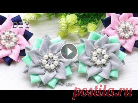 Красивые и простые бантики Канзаши МК Simple &amp; Cute Bows Kanzashi DIY Серединки - Инстаграм: Группа в ВК:...