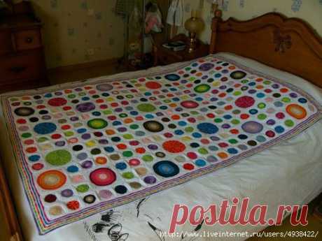 Плед "Цветные пузыри".Советы по его вязанию..