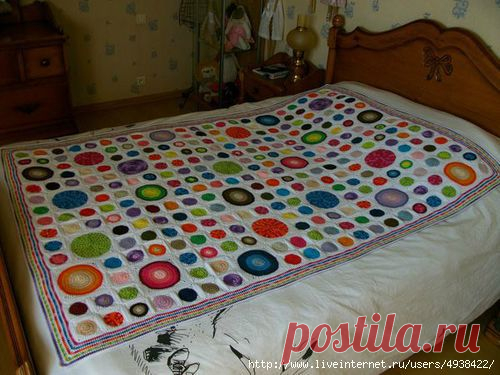 Плед "Цветные пузыри".Советы по его вязанию..