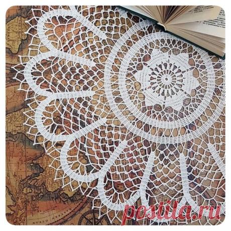 Круглая салфетка в технике брюггского кружева. Вязание крючком.
#вязание #вязание_крючком #салфетка_крючком #брюггское_кружево