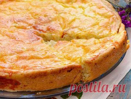 Сырный заливной пирог