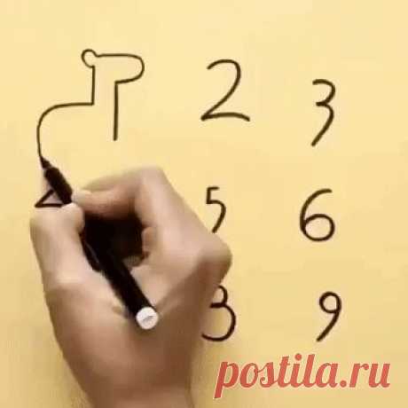 Цифры превращающиеся в рисунки.