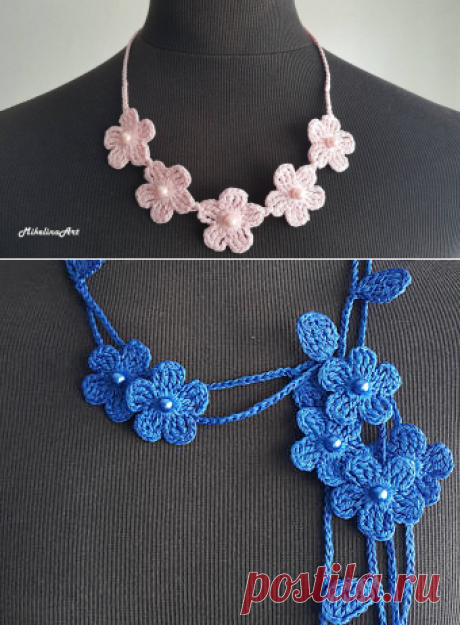 Häkeln Sie Halskette Häkeln Sie Hals Accessoire rosa 100 % | Etsy