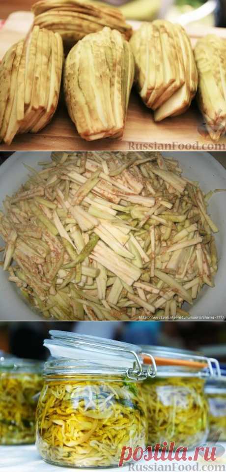 Сырые маринованные баклажаны по-сицилийски.