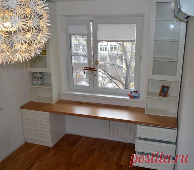 Шкафы вокруг окна - это не только красиво, но и очень практично. Идеи для вдохновения