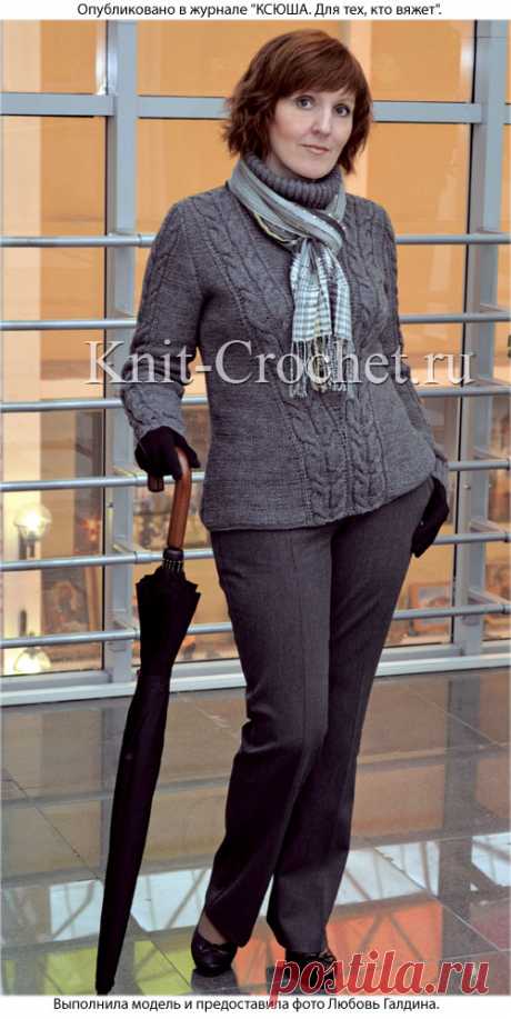 Свитер с рельефным узором спицами. - Cвитеры женские на спицах - Вязание спицами - Каталог статей - Вязание спицами и крючком