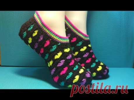 ЯРКИЕ ТАПОЧКИ КРЮЧКОМ #293 - YouTube