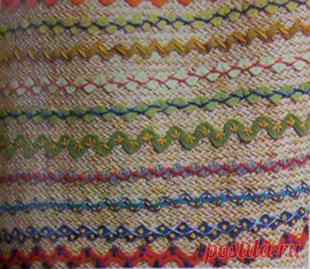 Embroidery on ric rac