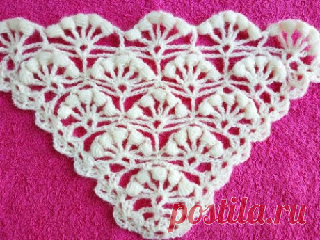 ШАЛЬ КРЮЧКОМ &quot;БУБЕНЧИКИ&quot;. SHAWL HOOK.