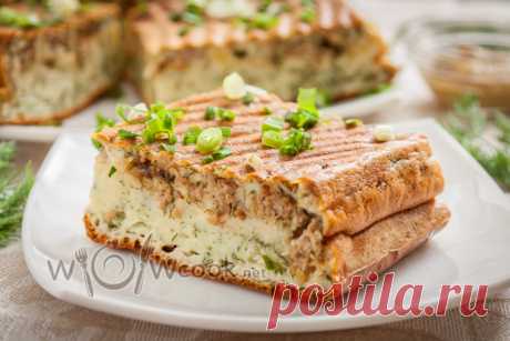 Вкусный заливной пирог на кефире с фаршем на скорую руку.