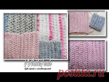Имитация патентной резинки крючком. Узор соединительными столбиками с накидом