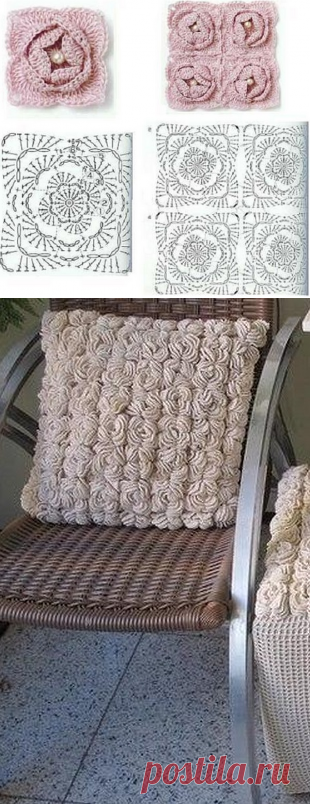 Узор Розы крючком