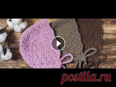 ЧЕПЧИК крючком 0-6 месяцев / CROCHET CAP 0-6 months В этом МК предлагаю вместе связать замечательный чепчик....