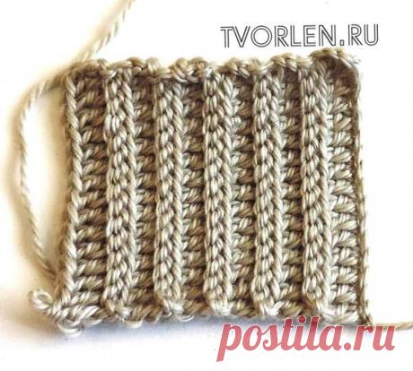 Узор полосками крючком - имитация резинки (видео)