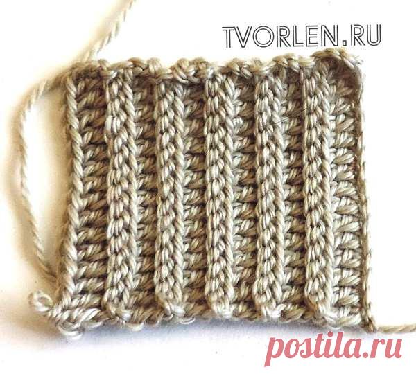 Узор полосками крючком - имитация резинки (видео)