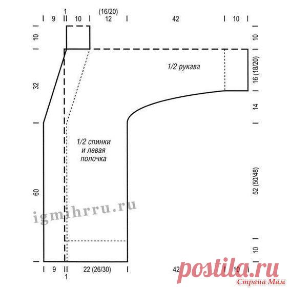 Стильный длинный кардиган спицами