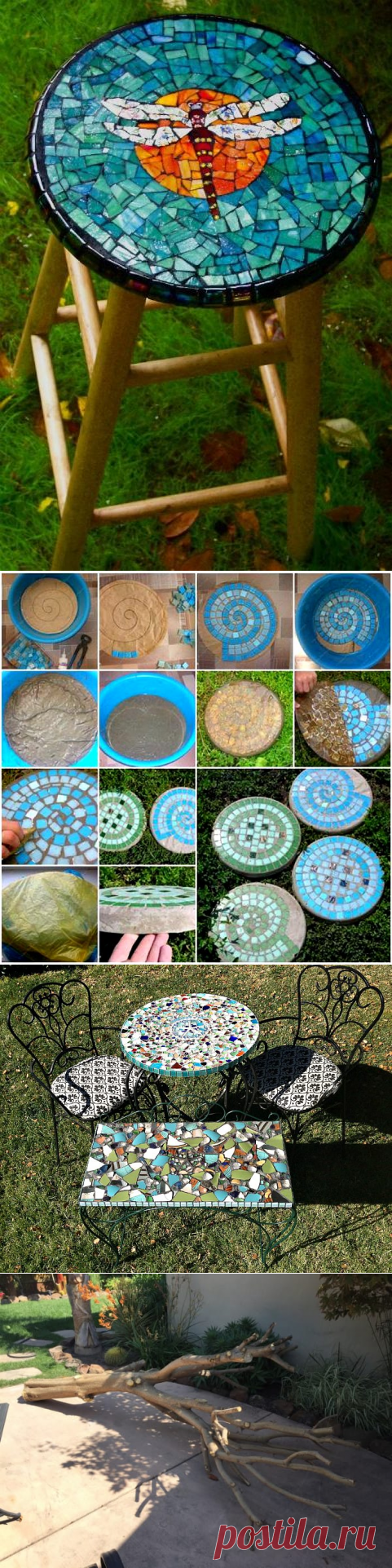 Мозаика в саду своими руками
