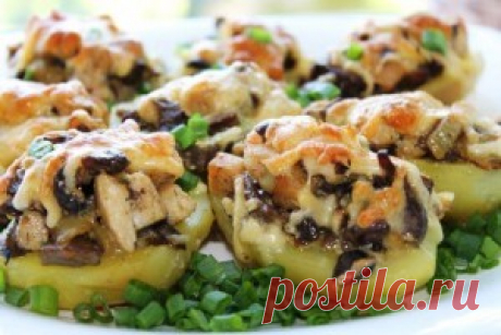 Картошка с курицей и грибами