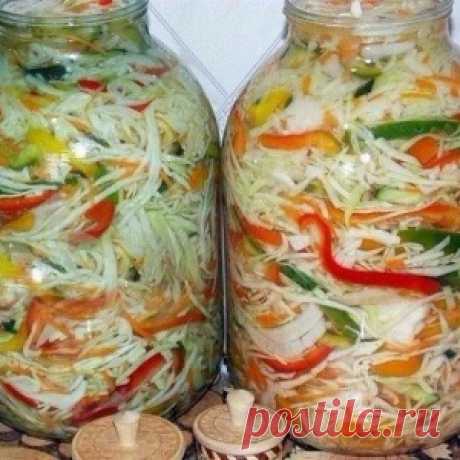 Капустный салат на зиму «Осенний». Долго хранится и вкус отменный - МирТесен