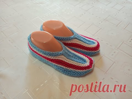 Плетени Терлици #71 - (Knitted Slippers) (Тапочки спицами) (Patik) (Pantufas passo a passo)