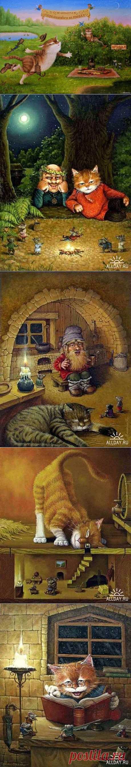 Сказочные коты)) Художник Александр Маскаев
