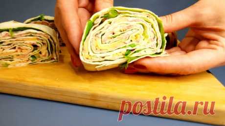 Рецепт простой и быстрой закуски из лаваша и банки паштета | Мелодия вкуса | Пульс Mail.ru